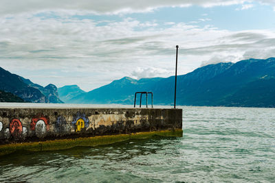 Scenic view of lake against mountains