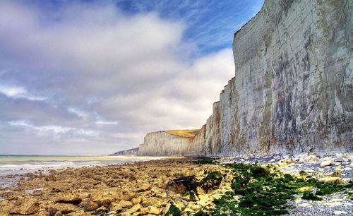 Scenic view of beach against sky
