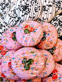 Close-up of multi colored candies for sale in market