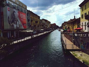 View of canal along buildings