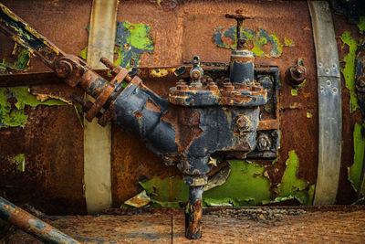 Close-up of rusty metal pipe