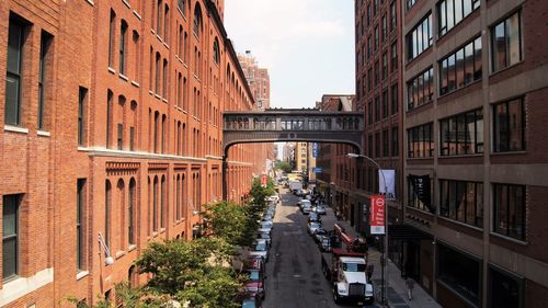 High angle view of city street