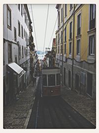 Railroad tracks in city