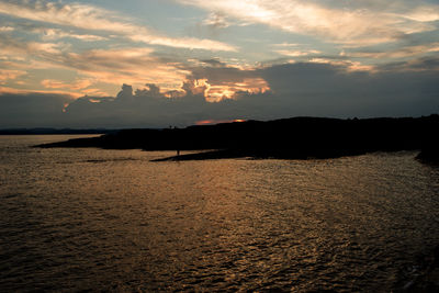 Scenic view of sea at sunset