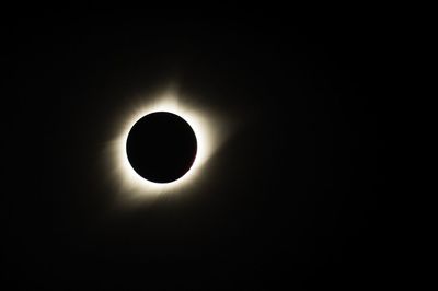 Low angle view of moon in sky