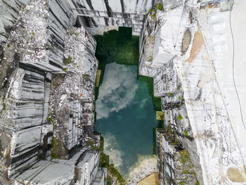 Lake of valsora massa carrara tuscany italy aerial view