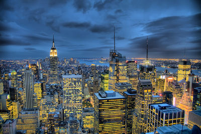 City against cloudy sky