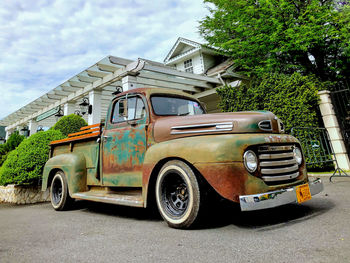 Vintage car on street