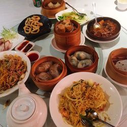 Close-up of served food in plate