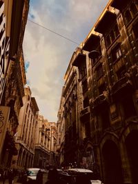 Low angle view of buildings against sky