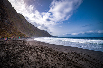 Scenic view of beach against sky