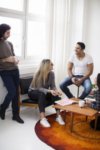 Young people studying together