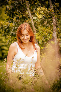 Beautiful and cute young woman, photo shooting in nature, natural model.