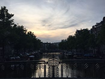 Built structure against sky at sunset