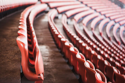 Close-up of red objects on wall