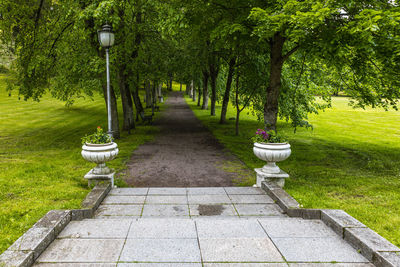 Entrance to the vytautas park in the birstonas, lithuania