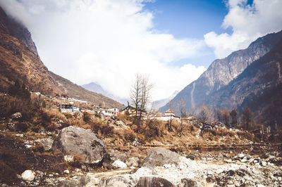 Scenic view of mountains against sky