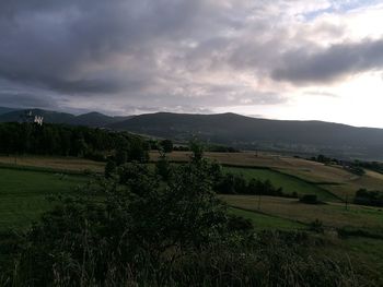 Scenic view of field against sky