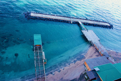 High angle view of swimming pool