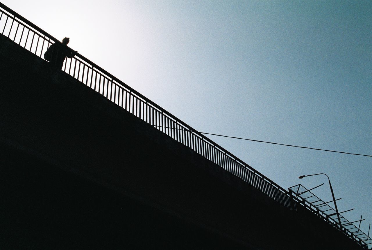 LOW ANGLE VIEW OF SILHOUETTE BRIDGE AGAINST SKY