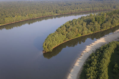 Aerial view of the in kopacki rit nature park, croatia