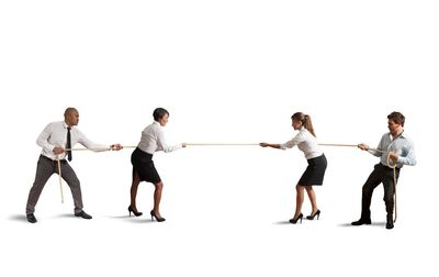 Full length of friends standing against white background