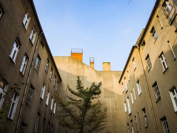 Low angle view of residential buildings against sky