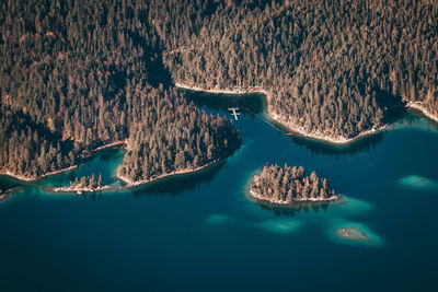 Panoramic view of sea and mountains