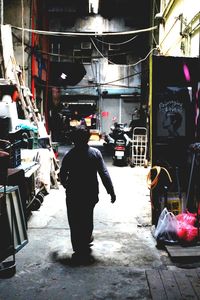 Woman standing in city