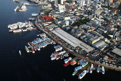 High angle view of cityscape