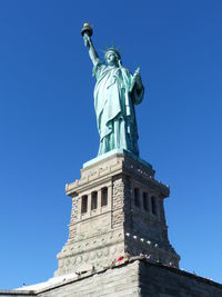 Statue of liberty against clear blue sky