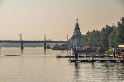 Dnipro, ukraine 07.18.2020. dnipro city embankment in ukraine on a sunny summer day