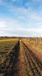 Scenic view of land against sky