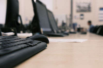 Close-up of laptop on table