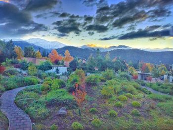 Scenic view of mountains against sky