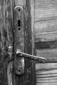 Close-up of old wooden door