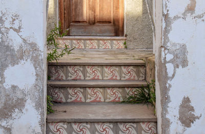 Close-up of closed door of old building