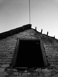 Low angle view of roof against clear sky