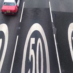 High angle view of road