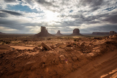 Idyllic shot of monument valley against sky