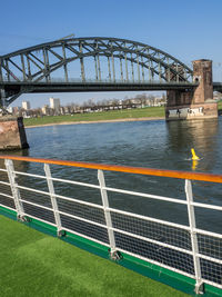 View of bridge over river against sky