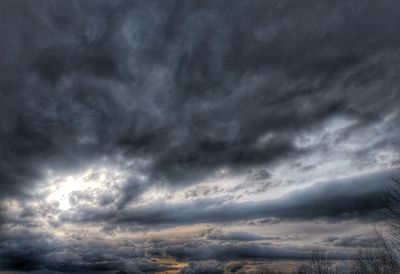 Low angle view of storm clouds in sky