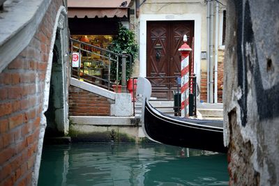 View of canal by building in venice