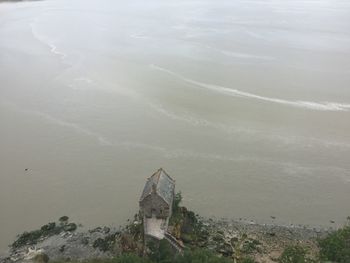 High angle view of castle against sky