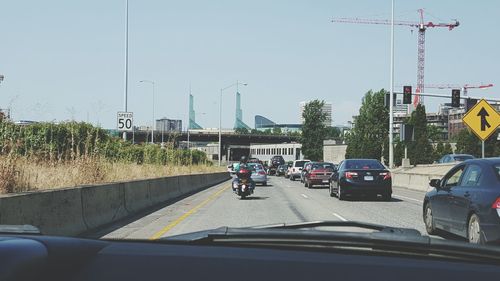 Cars on road