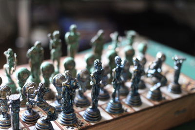 Close-up of chess pieces