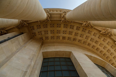 Low angle view of historical building against sky