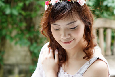 Portrait of a smiling young woman