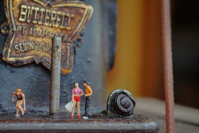 Close-up of abandoned statue