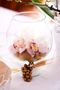 Close-up of flowers on table